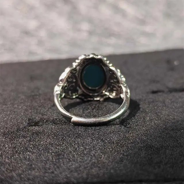Detailed shot showing the adjustable open back of the ring, demonstrating how it can be resized for a perfect fit on any finger.