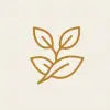A minimalist line art illustration of a plant with four leaves and a stem, centered on a solid cream-colored background
