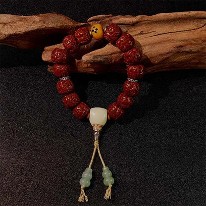 Mindfulness meditation bracelet made from authentic Bodhi seeds, designed to enhance positive energy and focus during daily practice.