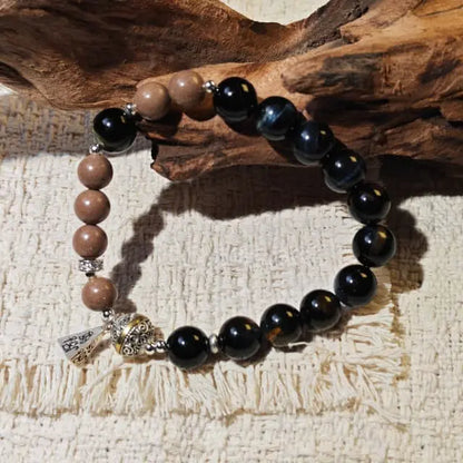 Single strand Blue Tiger Eye gemstone bracelet, a natural stone bracelet for balance and positive energy.